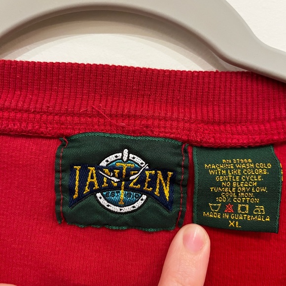 Vintage Red Sweater with Embroidered Logo XL - Picture 3 of 4